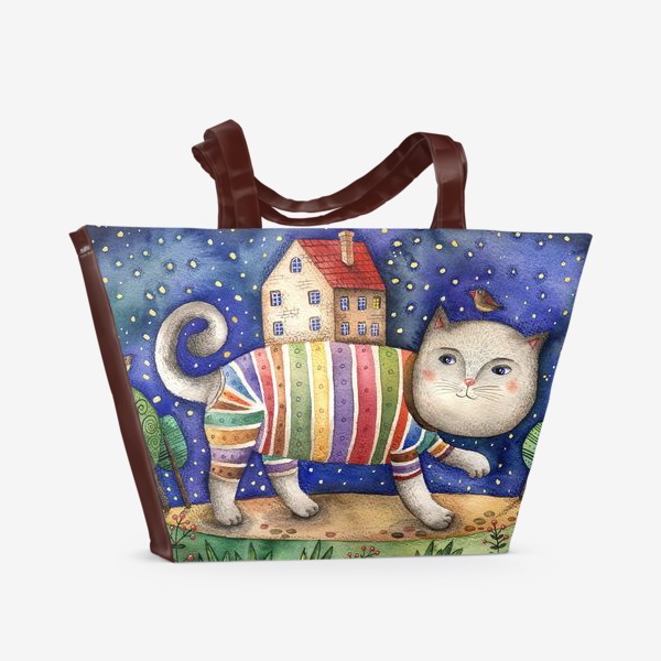 Пляжная сумка «Кошкин дом»