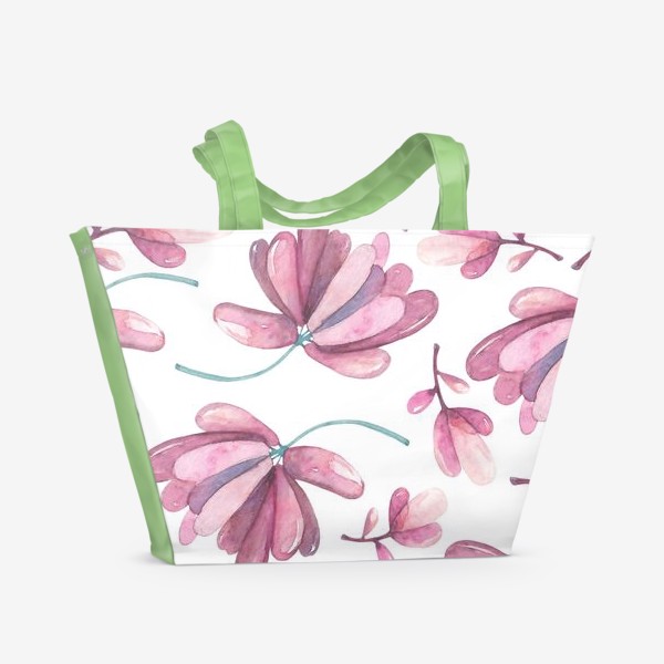 Пляжная сумка «Розовые суккуленты»