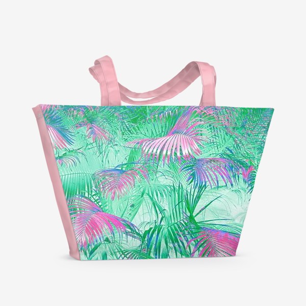 Пляжная сумка «Розовая зелень»