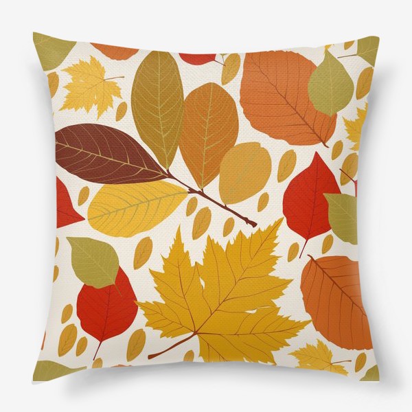 Подушка «pattern with autumn leaves»