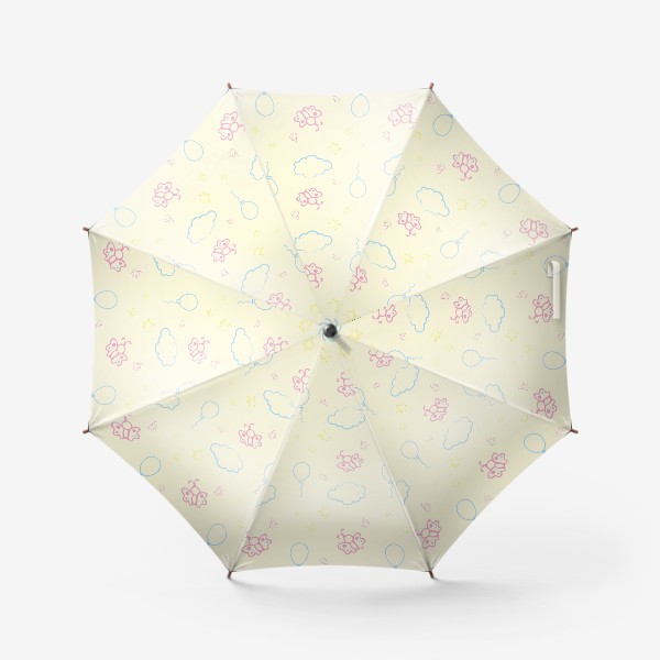 Зонт «Детский паттерн с бабочками, облачками и звездами»