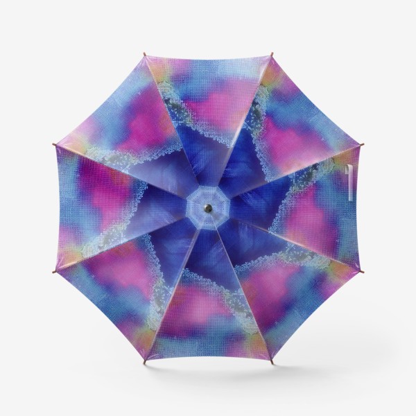 Зонт &laquo;Акварельная абстракция, синий и розовый&raquo;