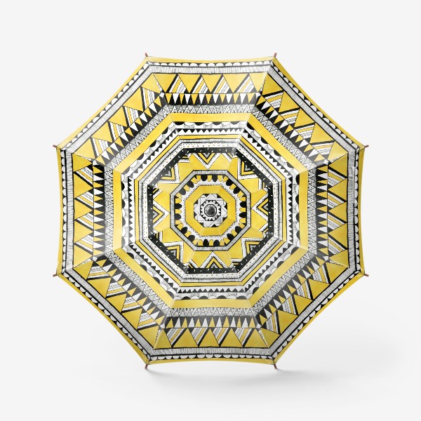 Зонт «Черно-желтый узор»