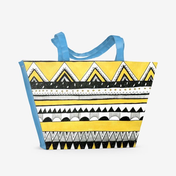 Пляжная сумка «Черно-желтый узор»