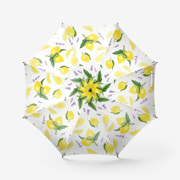 Зонт «Сочные яркие лимоны и лаванда»