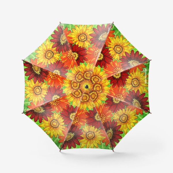 Зонт «Фон из красных, оранжевых и жёлтых гербер»