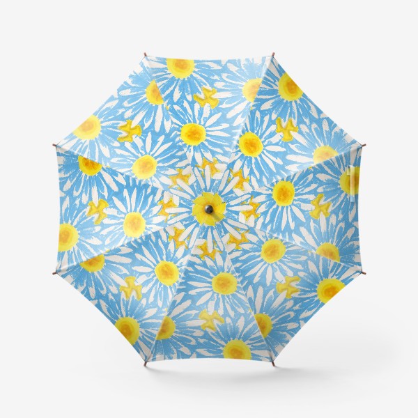 Зонт «Голубые ромашки квадратные»