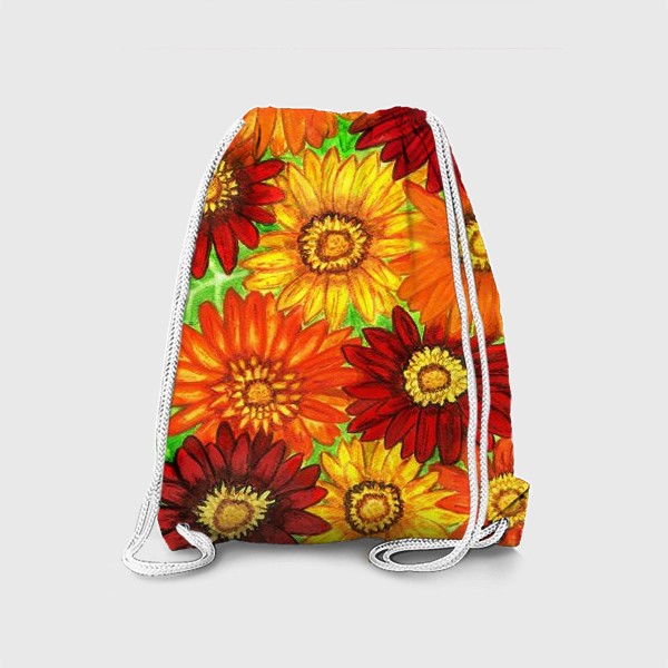 Рюкзак «Фон из оранжевых ,красных и жёлтых гербер»
