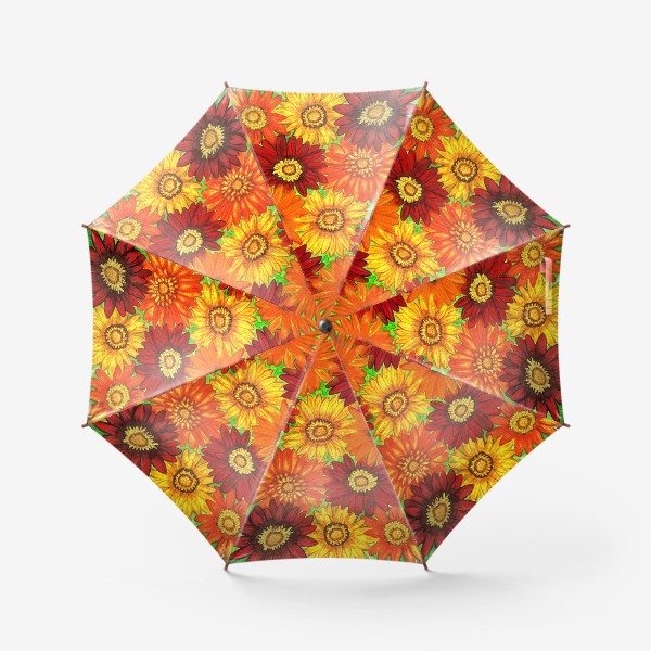 Зонт «Фон из оранжевых ,красных и жёлтых гербер»