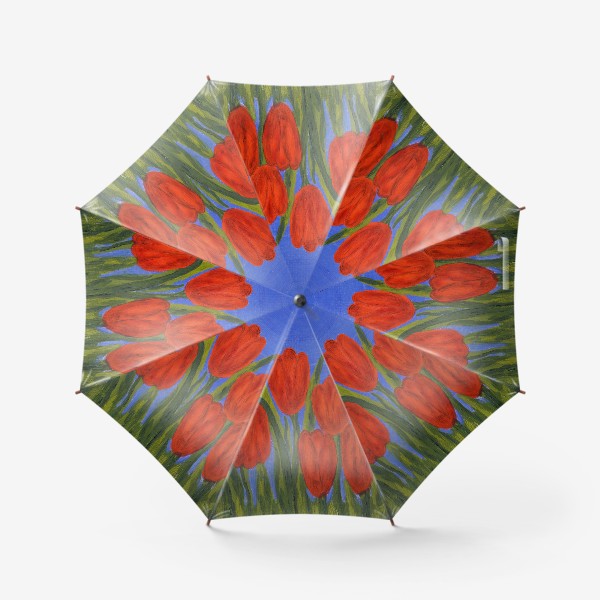 Зонт «Красные тюльпаны на голубом небе»