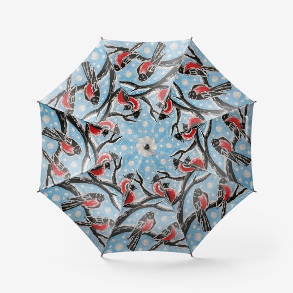 Зонт «Снегири на ветке»
