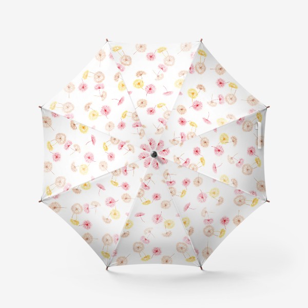Зонт «Паттерн. Цветы. Одуванчики акварелью.»