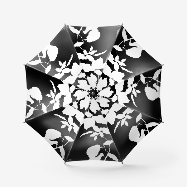 Зонт «Белый цветок. Серия Силуэты.»