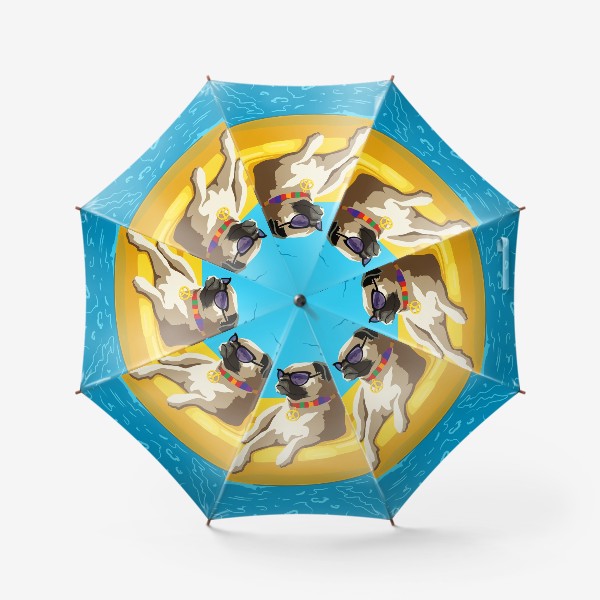 Зонт «Мопс в бассейне»