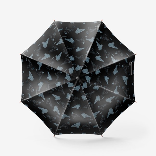 Зонт «Птицы на черном фоне»