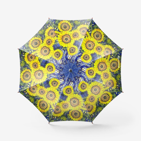 Зонт «Подсолнухи на фоне ночного города»