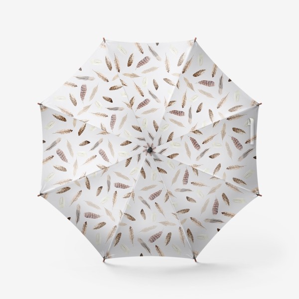 Зонт «Узор с акварельными перьями»