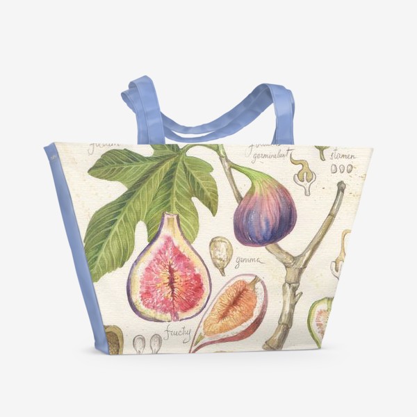 Пляжная сумка «ботаническая иллююстрация инжир»