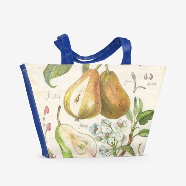 Пляжная сумка «ботаническая иллюстрация груша»