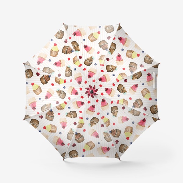 Зонт «Яркие капкейки и ягоды»