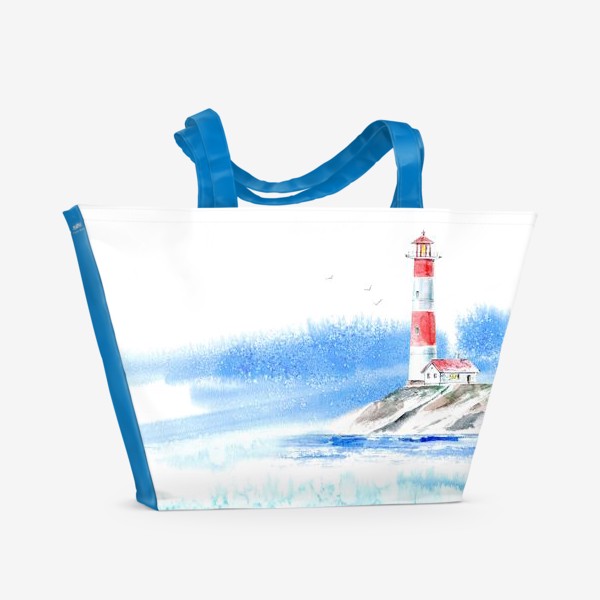 Пляжная сумка «Маяк и море.»