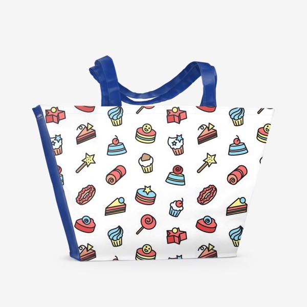 Пляжная сумка «Вкусняшки, кексы и пирожные»