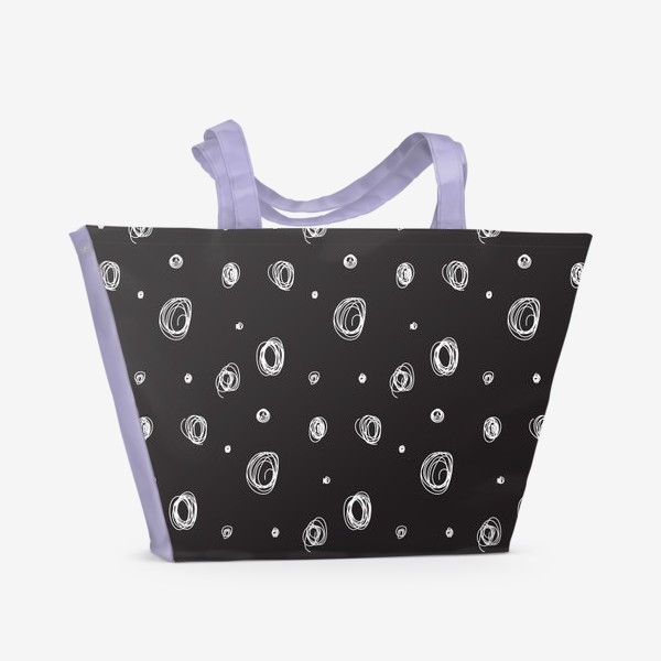 Пляжная сумка «Черно-белые круглые каракули»