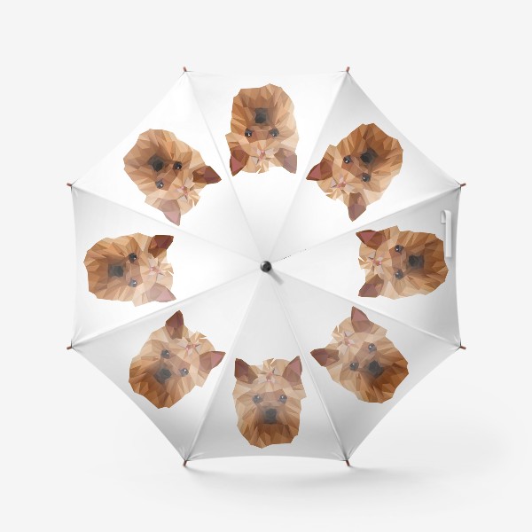 Зонт «Йоркширский терьер, милейшая собака в стиле лоу-поли»