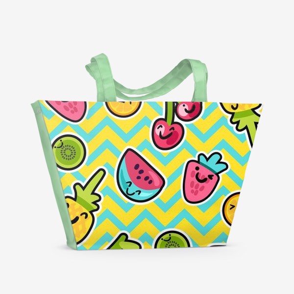 Пляжная сумка «Весёлый фруктовый паттерн»