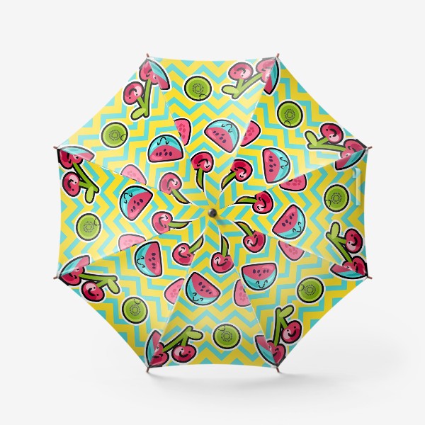Зонт «Весёлый фруктовый паттерн»