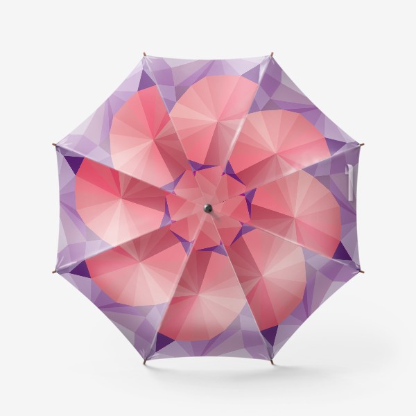 Зонт &laquo;Объемные  фиолетовые и розовые зонтики в стиле Low Poly&raquo;