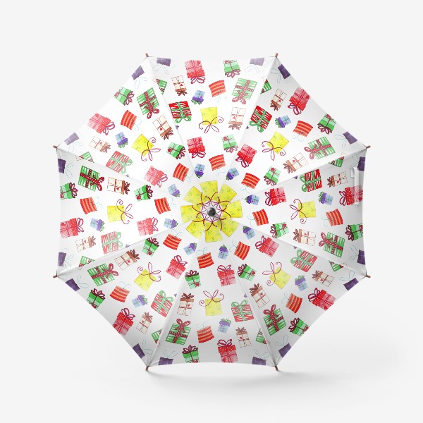 Зонт «Подарки паттерн акварель»