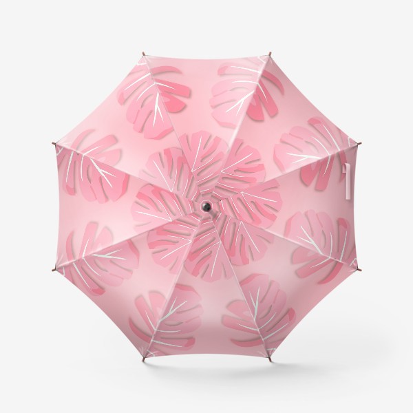 Зонт «Розовые листья монстеры»
