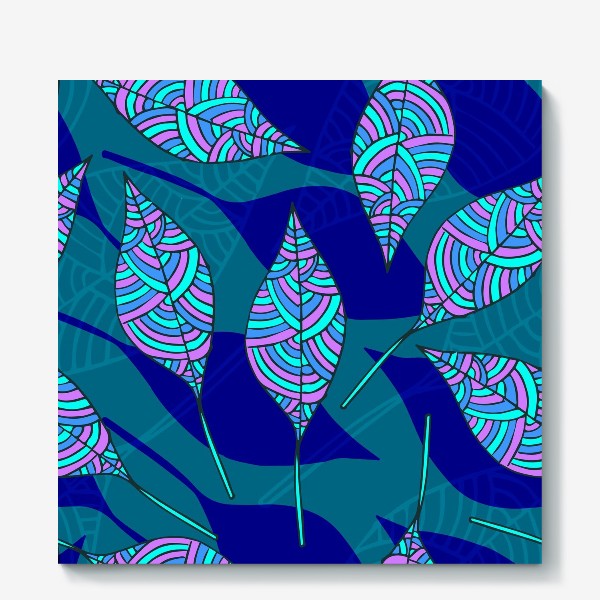 Холст «Синие листья»