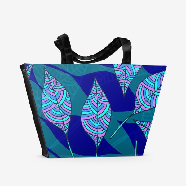 Пляжная сумка «Синие листья»