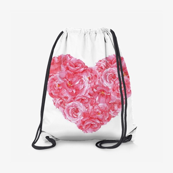 Рюкзак «Акварельное сердце с розовых роз»