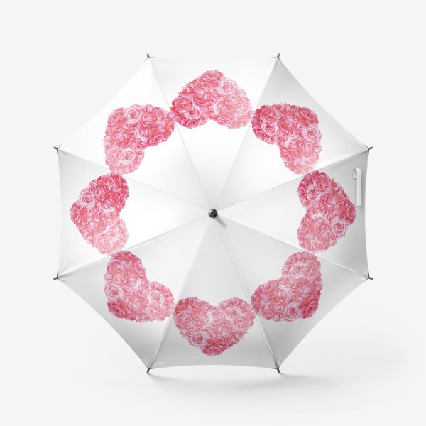 Зонт «Акварельное сердце с розовых роз»