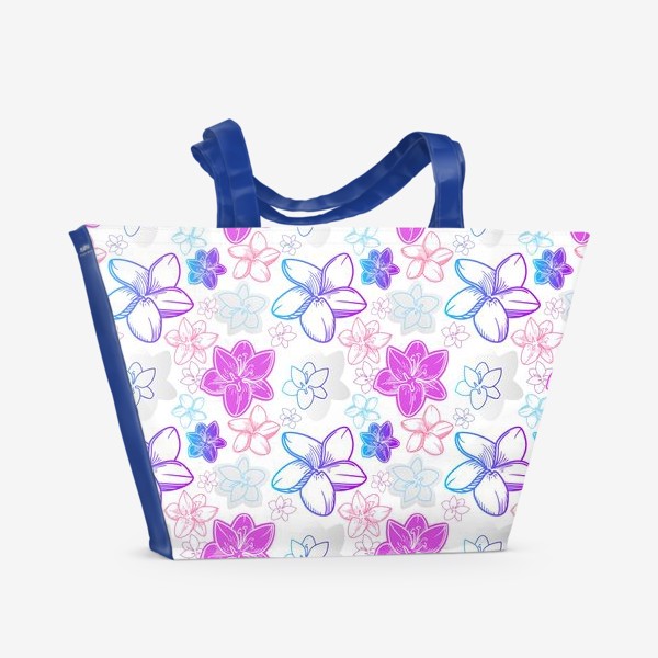 Пляжная сумка «Паттерн цветочный - лилии»