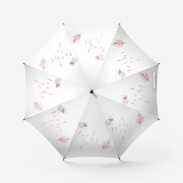 Зонт &laquo;Дизайн с листопадом и надписью&raquo;