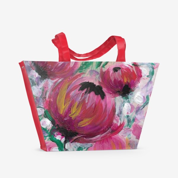 Пляжная сумка «Розовые цветы»