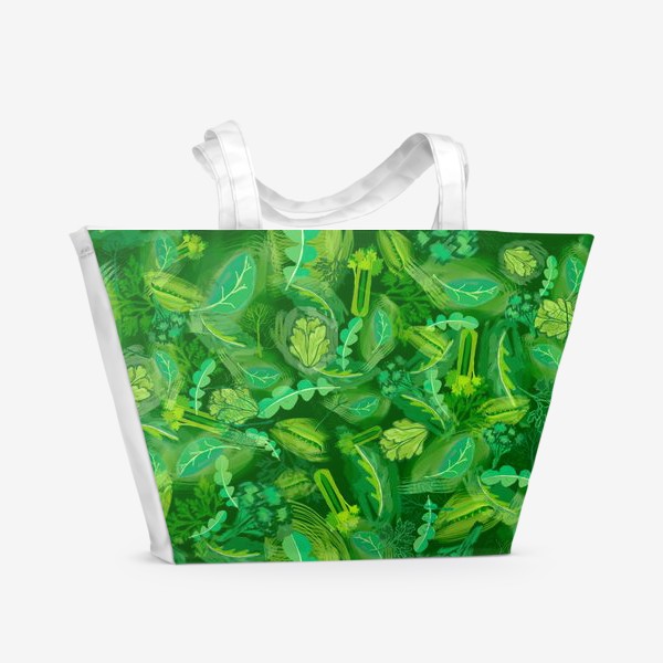 Пляжная сумка «Кухня еда зелень шпинат сельдерей укроп »