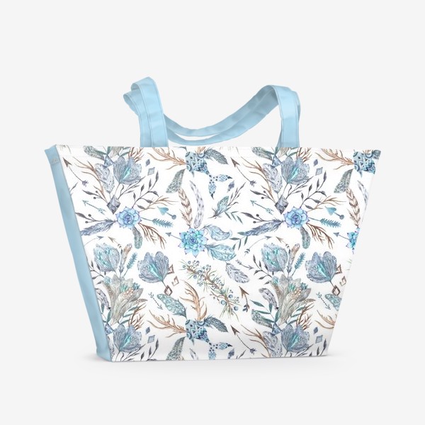 Пляжная сумка «Зимний лес в стиле бохо»