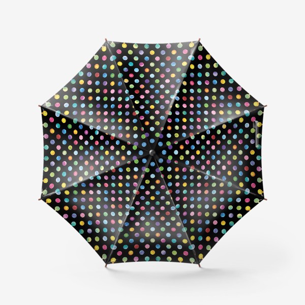 Зонт «Акварельное конфетти на черном фоне»
