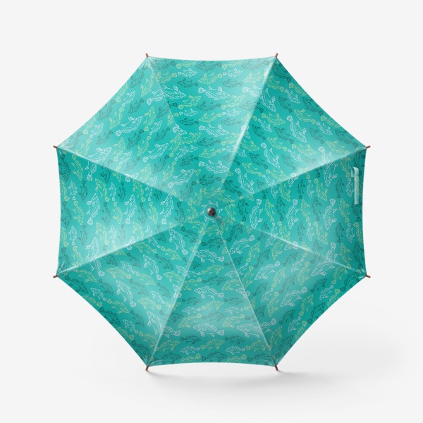 Зонт «Морские рыбы в бирюзе»