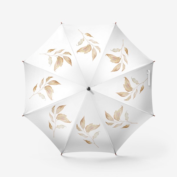 Зонт «Минималистичный принт с золотой веткой»