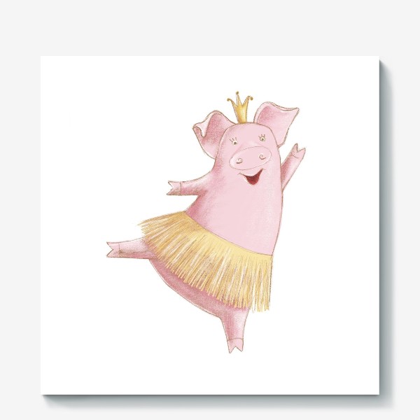 Холст «Свинка балеринка»
