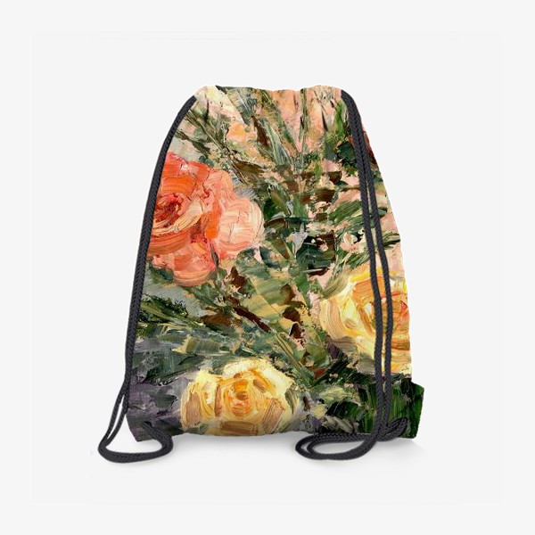 Рюкзак «Розы в стиле импрессионистов, масло, холст»