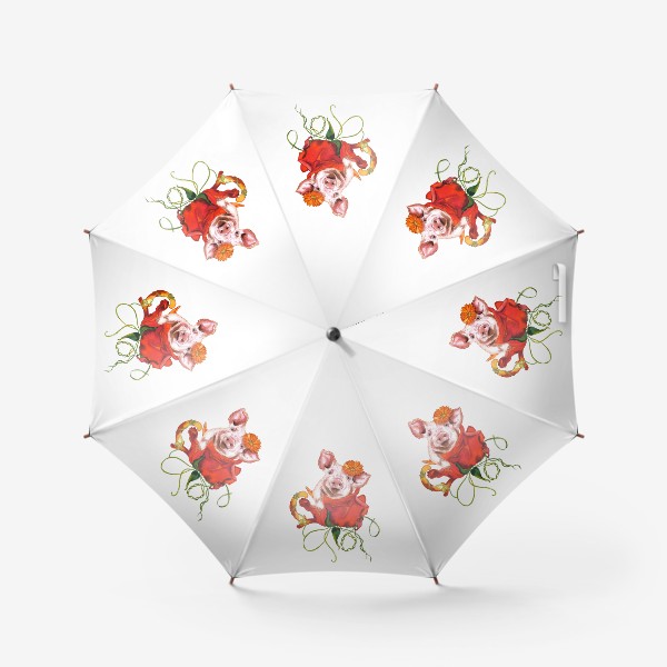 Зонт «Хрюшка в розочке»