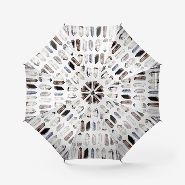 Зонт «Акварельные кристаллы на бежевом»
