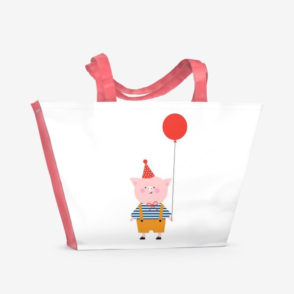 Пляжная сумка «Поросенок С днем рождения»